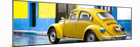 ¡Viva Mexico! Panoramic Collection - VW Beetle and Yellow Wall-Philippe Hugonnard-Mounted Photographic Print