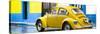 ¡Viva Mexico! Panoramic Collection - VW Beetle and Yellow Wall-Philippe Hugonnard-Stretched Canvas