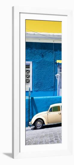 ¡Viva Mexico! Panoramic Collection - VW Beetle Car and Blue Wall-Philippe Hugonnard-Framed Photographic Print