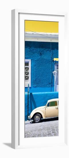 ¡Viva Mexico! Panoramic Collection - VW Beetle Car and Blue Wall-Philippe Hugonnard-Framed Photographic Print