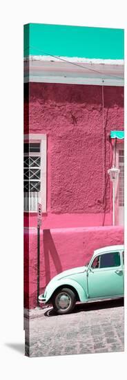 ¡Viva Mexico! Panoramic Collection - VW Beetle Car and Pink Wall-Philippe Hugonnard-Stretched Canvas