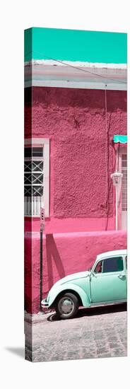 ¡Viva Mexico! Panoramic Collection - VW Beetle Car and Pink Wall-Philippe Hugonnard-Stretched Canvas
