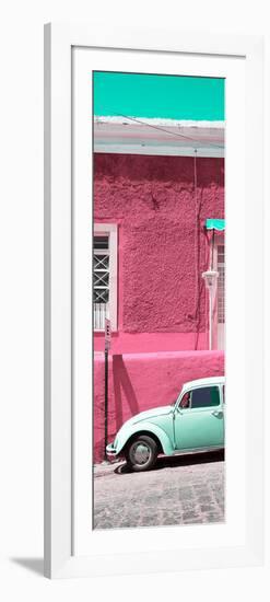 ¡Viva Mexico! Panoramic Collection - VW Beetle Car and Pink Wall-Philippe Hugonnard-Framed Photographic Print