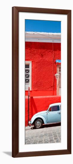 ¡Viva Mexico! Panoramic Collection - VW Beetle Car and Red Wall-Philippe Hugonnard-Framed Photographic Print