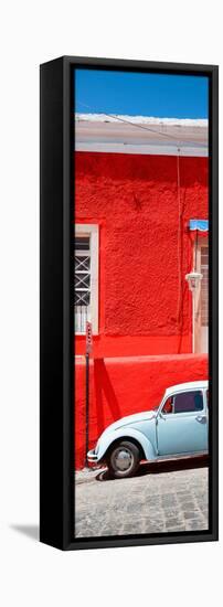 ¡Viva Mexico! Panoramic Collection - VW Beetle Car and Red Wall-Philippe Hugonnard-Framed Stretched Canvas