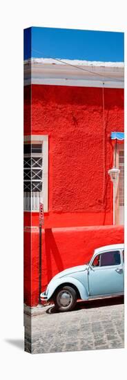 ¡Viva Mexico! Panoramic Collection - VW Beetle Car and Red Wall-Philippe Hugonnard-Stretched Canvas