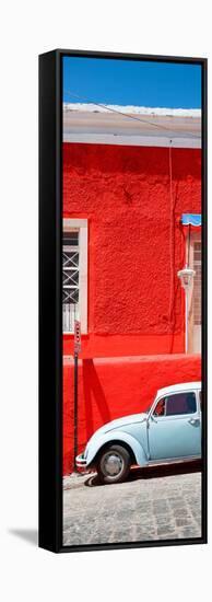 ¡Viva Mexico! Panoramic Collection - VW Beetle Car and Red Wall-Philippe Hugonnard-Framed Stretched Canvas