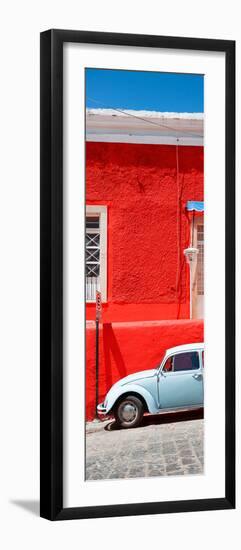 ¡Viva Mexico! Panoramic Collection - VW Beetle Car and Red Wall-Philippe Hugonnard-Framed Photographic Print