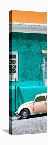 ¡Viva Mexico! Panoramic Collection - VW Beetle Car and Turquoise Wall-Philippe Hugonnard-Stretched Canvas