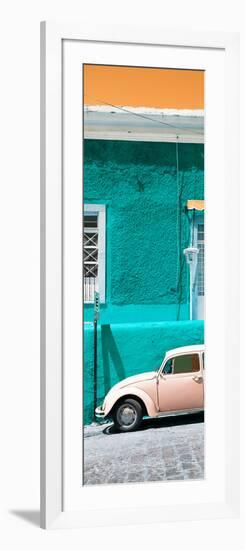 ¡Viva Mexico! Panoramic Collection - VW Beetle Car and Turquoise Wall-Philippe Hugonnard-Framed Photographic Print