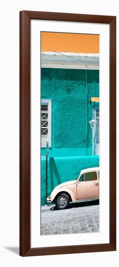 ¡Viva Mexico! Panoramic Collection - VW Beetle Car and Turquoise Wall-Philippe Hugonnard-Framed Photographic Print