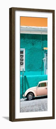 ¡Viva Mexico! Panoramic Collection - VW Beetle Car and Turquoise Wall-Philippe Hugonnard-Framed Photographic Print