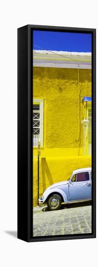 ¡Viva Mexico! Panoramic Collection - VW Beetle Car and Yellow Wall-Philippe Hugonnard-Framed Stretched Canvas