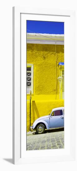 ¡Viva Mexico! Panoramic Collection - VW Beetle Car and Yellow Wall-Philippe Hugonnard-Framed Photographic Print