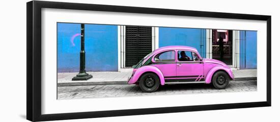 ¡Viva Mexico! Panoramic Collection - VW Beetle Car - Blue & Pink-Philippe Hugonnard-Framed Photographic Print