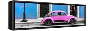 ¡Viva Mexico! Panoramic Collection - VW Beetle Car - Blue & Pink-Philippe Hugonnard-Framed Stretched Canvas