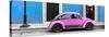 ¡Viva Mexico! Panoramic Collection - VW Beetle Car - Blue & Pink-Philippe Hugonnard-Stretched Canvas