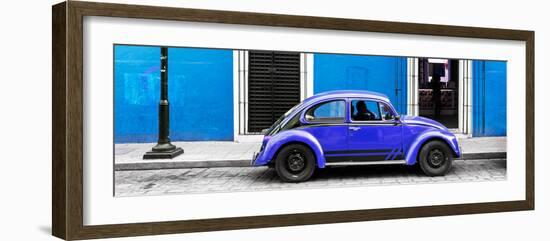 ¡Viva Mexico! Panoramic Collection - VW Beetle Car - Blue & Purple-Philippe Hugonnard-Framed Photographic Print