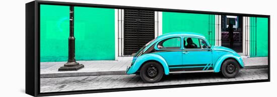 ¡Viva Mexico! Panoramic Collection - VW Beetle Car - Coral Green & Turquoise-Philippe Hugonnard-Framed Stretched Canvas