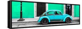 ¡Viva Mexico! Panoramic Collection - VW Beetle Car - Coral Green & Turquoise-Philippe Hugonnard-Framed Stretched Canvas