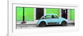 ¡Viva Mexico! Panoramic Collection - VW Beetle Car - Green & Powder Blue-Philippe Hugonnard-Framed Photographic Print