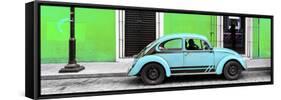 ¡Viva Mexico! Panoramic Collection - VW Beetle Car - Green & Powder Blue-Philippe Hugonnard-Framed Stretched Canvas