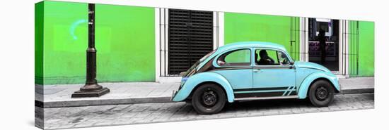 ¡Viva Mexico! Panoramic Collection - VW Beetle Car - Green & Powder Blue-Philippe Hugonnard-Stretched Canvas