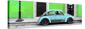 ¡Viva Mexico! Panoramic Collection - VW Beetle Car - Green & Powder Blue-Philippe Hugonnard-Stretched Canvas