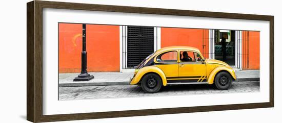 ¡Viva Mexico! Panoramic Collection - VW Beetle Car - Orange & Gold-Philippe Hugonnard-Framed Photographic Print