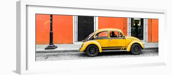 ¡Viva Mexico! Panoramic Collection - VW Beetle Car - Orange & Gold-Philippe Hugonnard-Framed Photographic Print