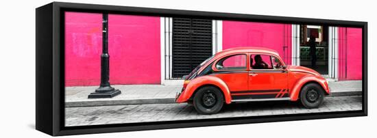 ¡Viva Mexico! Panoramic Collection - VW Beetle Car - Pink & Red-Philippe Hugonnard-Framed Stretched Canvas