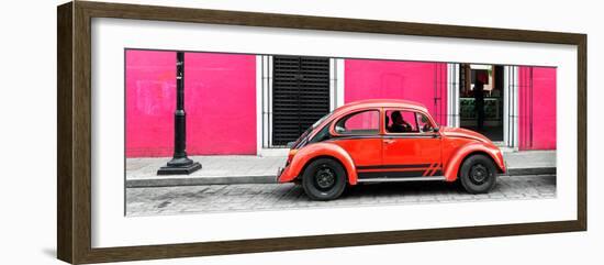 ¡Viva Mexico! Panoramic Collection - VW Beetle Car - Pink & Red-Philippe Hugonnard-Framed Photographic Print