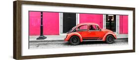 ¡Viva Mexico! Panoramic Collection - VW Beetle Car - Pink & Red-Philippe Hugonnard-Framed Photographic Print