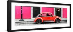 ¡Viva Mexico! Panoramic Collection - VW Beetle Car - Pink & Red-Philippe Hugonnard-Framed Photographic Print