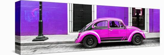 ¡Viva Mexico! Panoramic Collection - VW Beetle Car - Purple & Deep Pink-Philippe Hugonnard-Stretched Canvas