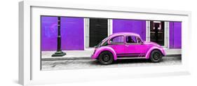 ¡Viva Mexico! Panoramic Collection - VW Beetle Car - Purple & Deep Pink-Philippe Hugonnard-Framed Photographic Print