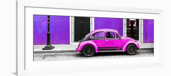 ¡Viva Mexico! Panoramic Collection - VW Beetle Car - Purple & Deep Pink-Philippe Hugonnard-Framed Photographic Print