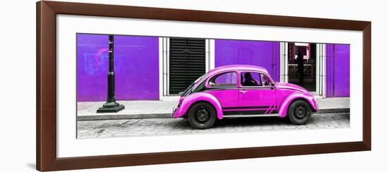 ¡Viva Mexico! Panoramic Collection - VW Beetle Car - Purple & Deep Pink-Philippe Hugonnard-Framed Photographic Print