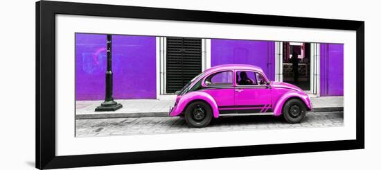 ¡Viva Mexico! Panoramic Collection - VW Beetle Car - Purple & Deep Pink-Philippe Hugonnard-Framed Photographic Print