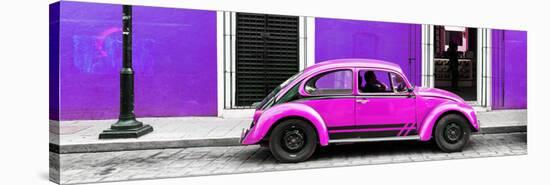 ¡Viva Mexico! Panoramic Collection - VW Beetle Car - Purple & Deep Pink-Philippe Hugonnard-Stretched Canvas