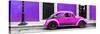 ¡Viva Mexico! Panoramic Collection - VW Beetle Car - Purple & Deep Pink-Philippe Hugonnard-Stretched Canvas