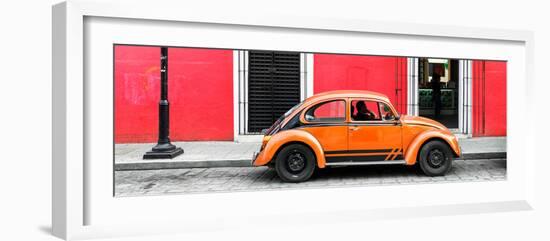 ¡Viva Mexico! Panoramic Collection - VW Beetle Car - Red & Orange-Philippe Hugonnard-Framed Photographic Print