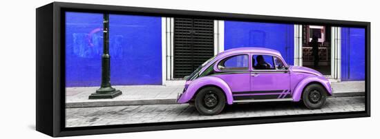 ¡Viva Mexico! Panoramic Collection - VW Beetle Car - Royal Blue & Purple-Philippe Hugonnard-Framed Stretched Canvas