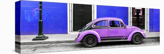 ¡Viva Mexico! Panoramic Collection - VW Beetle Car - Royal Blue & Purple-Philippe Hugonnard-Stretched Canvas