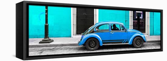 ¡Viva Mexico! Panoramic Collection - VW Beetle Car - Turquoise & Blue-Philippe Hugonnard-Framed Stretched Canvas