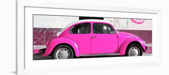 ¡Viva Mexico! Panoramic Collection - VW Beetle Deep Pink-Philippe Hugonnard-Framed Photographic Print