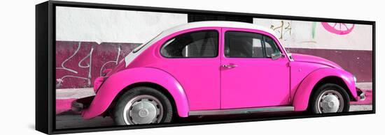¡Viva Mexico! Panoramic Collection - VW Beetle Deep Pink-Philippe Hugonnard-Framed Stretched Canvas