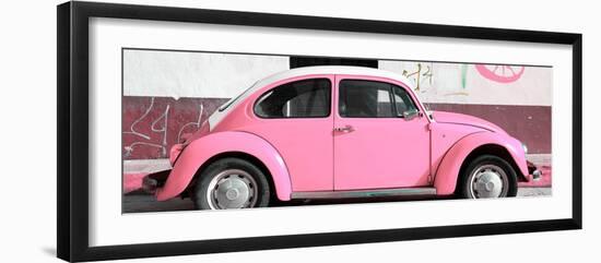 ¡Viva Mexico! Panoramic Collection - VW Beetle Light Pink-Philippe Hugonnard-Framed Photographic Print