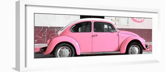 ¡Viva Mexico! Panoramic Collection - VW Beetle Light Pink-Philippe Hugonnard-Framed Photographic Print