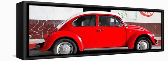 ¡Viva Mexico! Panoramic Collection - VW Beetle Red-Philippe Hugonnard-Framed Stretched Canvas